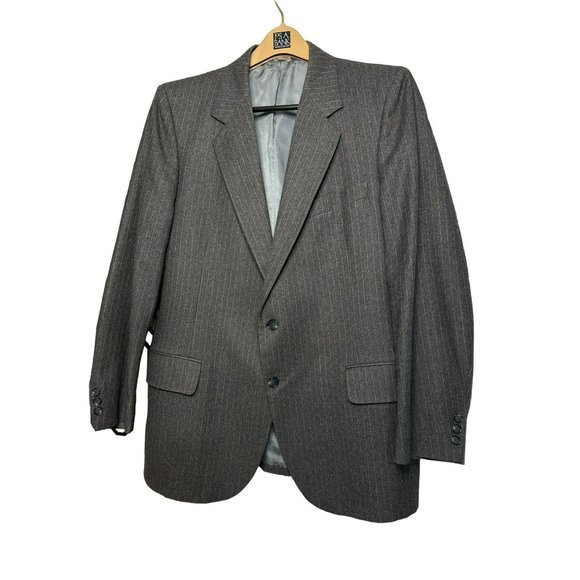 VTG The Hub Men's Blazer 2 Button Gray 100% Wool Sport Coat SZ Unknown - Picture 3 of 9